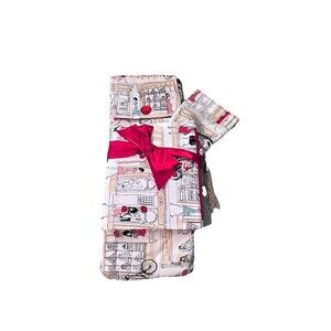 New 3 Pc Travel Accessory Fabric Bags Handmade Couture Threads by Maria Makeup